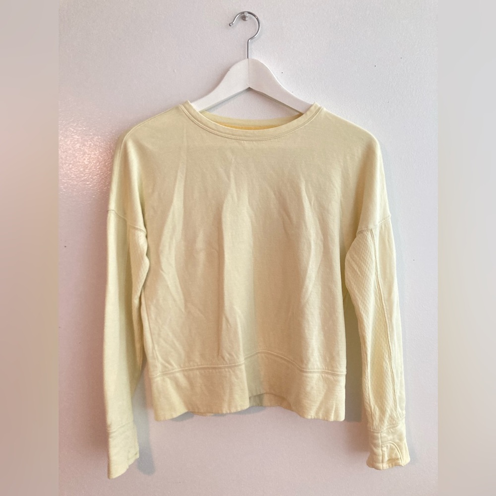 Athleta Girl Yellow & Cream Long-Sleeve Sweatshirt
